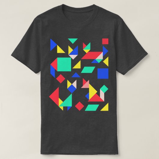 Geometrische Katzen Abstraktes Retro-Design T-Shirt (Design vorne)