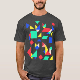 Geometrische Katzen Abstraktes Retro-Design T-Shirt