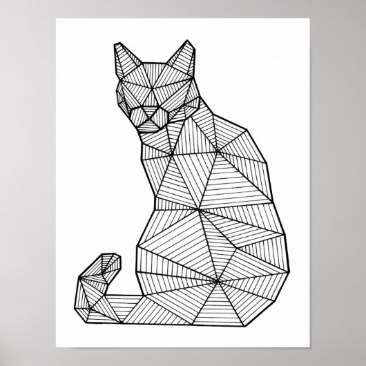 Geometrische Katzenkatze, Rückseite Poster (Vorne)