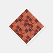 Geometrische Keramik in Rot und Orange Serviette (Ecke)