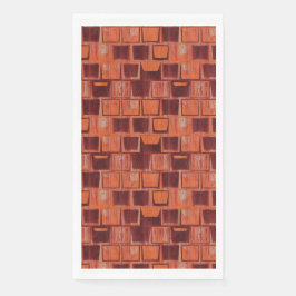 Geometrische Keramik in Rot und Orange Serviette