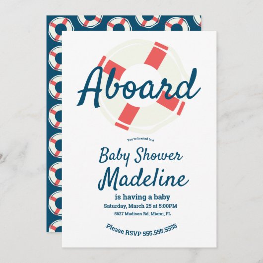 Geometrische Kinderdusche für den Rett des Ring Na Einladung (Vorne/Hinten)