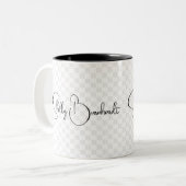 Geometrische Klassik für Anfangsskriptmonogramm Zweifarbige Tasse (Vorderseite Links)