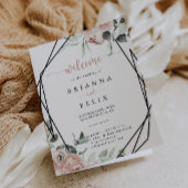 Geometrische klassische rosa Rosenblütendecke Programm