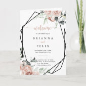 Geometrische klassische rosa Rosenblütendecke Programm (Vorderseite)