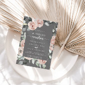 Geometrische klassische Rose Graue Hochzeitsempfeh Einladung