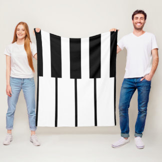 Geometrische Klaviertasten Fleecedecke