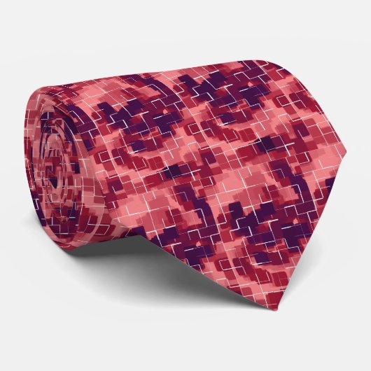 Geometrische Krawatte "Cranberry" (Gerollt)