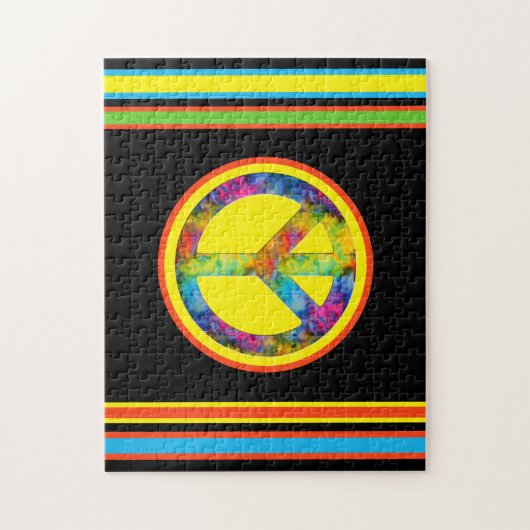 [Geometrische Krawatte-Färbung] Streifen mit Fried Puzzle (Vertikal)