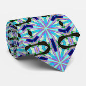 geometrische Krawatte fett blauer Sterne (Gerollt)