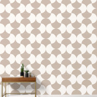 Geometrische Kreise Beige Muster