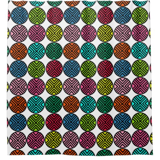 Geometrische Kreise Duschvorhang (Vorderseite)