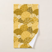 Geometrische Kreise in Gold und Senfgelb Badhandtuch Set (Handtuch)