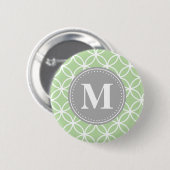Geometrische Kreise Mini-Grau-Monogramm Button (Vorne & Hinten)