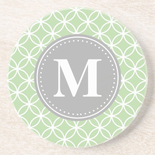 Geometrische Kreise Mini-Grau-Monogramm Getränkeuntersetzer (Vorne)