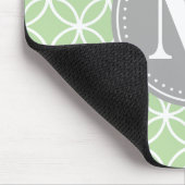 Geometrische Kreise Mini-Grau-Monogramm Mousepad (Ecke)