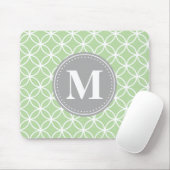 Geometrische Kreise Mini-Grau-Monogramm Mousepad (Mit Mouse)