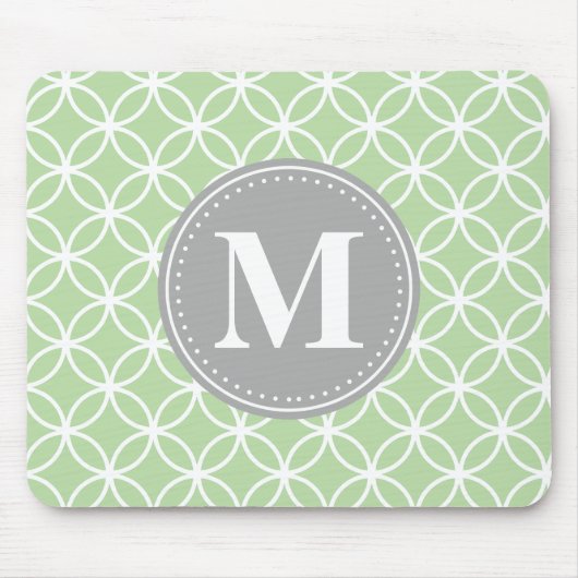 Geometrische Kreise Mini-Grau-Monogramm Mousepad (Vorne)