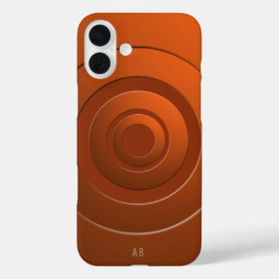 Geometrische Kreise Modernes Orange mit beliebigen iPhone 16 Plus Hülle