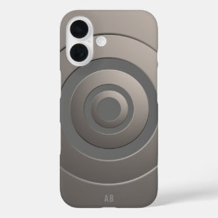 Geometrische Kreise Modernes Silber mit beliebigen iPhone 16 Hülle