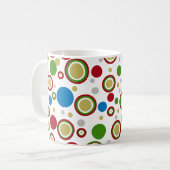 Geometrische Kreise Red Green Blue Silver Gold Kaffeetasse (Vorderseite Links)