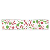 Geometrische Kreise Red Green Silver Gold Kurzer Tischläufer (Horizontal)