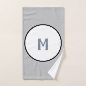 Geometrische Kreise Schiefergraue Monogramm Badhandtuch Set (Handtuch)