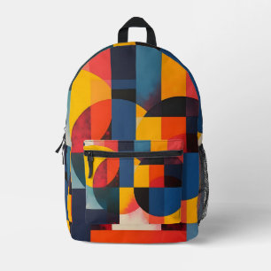 Geometrische Kreise und Farbblöcke Bedruckter Rucksack