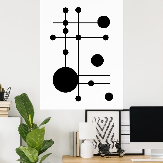 Geometrische Kreise und Linien, Abstrakte Kunst |  Poster (Heimbüro)