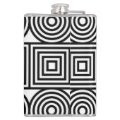 Geometrische Kreise und Quadrate Flachmann (Rückseite)