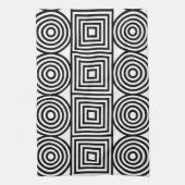 Geometrische Kreise und Quadrate Geschirrtuch (Vertikal)