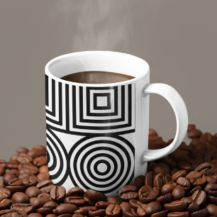 Geometrische Kreise und Quadrate Kaffeetasse