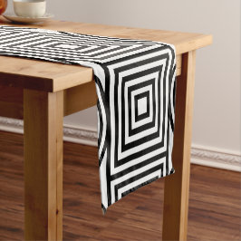 Geometrische Kreise und Quadrate Kurzer Tischläufer