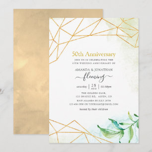Geometrische Kristall-50. Hochzeitstag-Feier Einladung