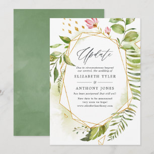 Geometrische Kristall-Grün-Hochzeitsankündigung Einladung