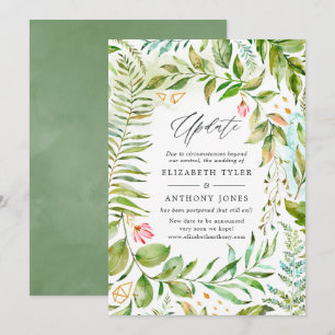 Geometrische Kristall-Grün-Hochzeitsankündigung Einladung
