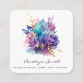 Geometrische Kristalle und Blume Quadratische Visitenkarte (Vorderseite)