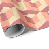 Geometrische Kuben, Beige und Braun-Muster Geschenkpapier (Rolleneckpunkt)