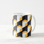 Geometrische Kuben mit fett Gelb, Weiß und Schwarz Kaffeetasse (VorderseiteRechts)