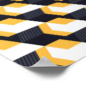 Geometrische Kuben mit fett Gelb, Weiß und Schwarz Poster (Ecke)