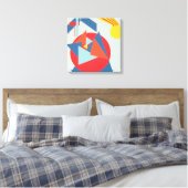 Geometrische kühne gelbe Sonnenstrahl-Leinwanddruc Leinwanddruck (Insitu (Schlafzimmer))