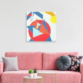 Geometrische kühne gelbe Sonnenstrahl-Leinwanddruc Leinwanddruck (Insitu (Wohnzimmer))