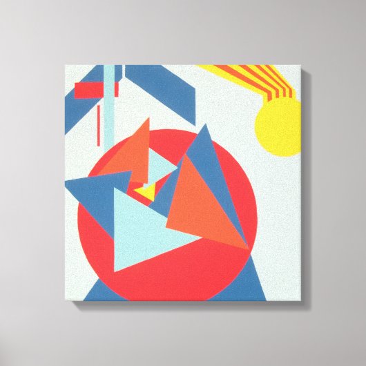 Geometrische kühne gelbe Sonnenstrahl-Leinwanddruc Leinwanddruck (Vorderseite)
