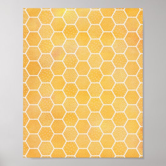 Geometrische Kunst aus gelben Honeycomb Poster (Vorne)