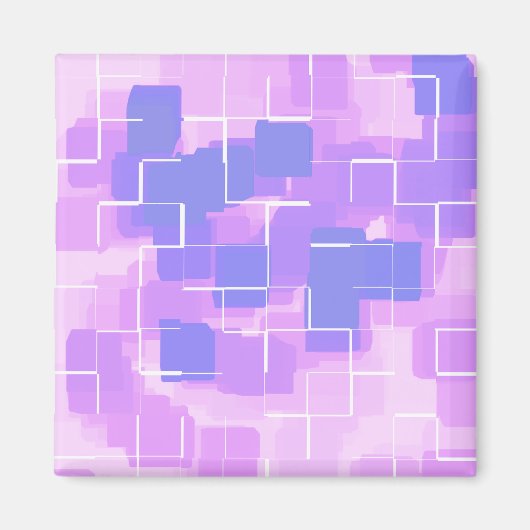 Geometrische Kunst "Blue Berry" Magnet (Vorne)