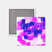 Geometrische Kunst "Blue Raspberry" Magnet (Vorderseite/Rückseite)