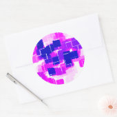 Geometrische Kunst "Blue Raspberry" Runder Aufkleber (Umschlag)