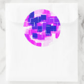 Geometrische Kunst "Blue Raspberry" Runder Aufkleber (Tasche)