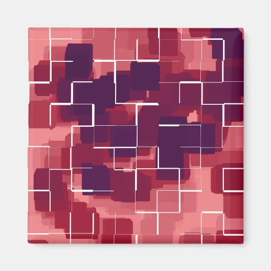 Geometrische Kunst "Cranberry" Magnet (Vorne)