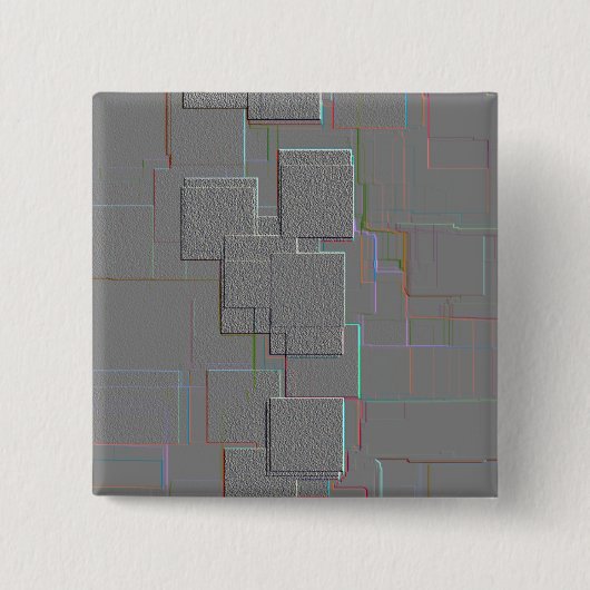 Geometrische Kunst "Cyber Gothic" Button (Vorderseite)